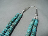 Native American Important Tony Aguilar Santo Domingo Turquoise Sterling Silver Necklace-Nativo Arts