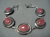 Stunning Navajo Red Agate Sterling Silver Bracelet Native American-Nativo Arts