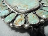 Xxl Signed Navajo Native American Royston Turquoise Sterling Silver Bolo Tie-Nativo Arts
