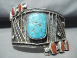 Dramatic Navajo Turquoise Sterling Silver Bracelet Native American-Nativo Arts