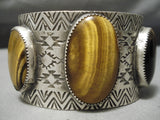 Huge Navajo Tigers Eye Sterling Silver Native American Bracelet Cuff-Nativo Arts