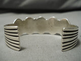 Amazing Vintage Native American Navajo Nez Sunbursting Sterling Silver Bracelet Cuff-Nativo Arts