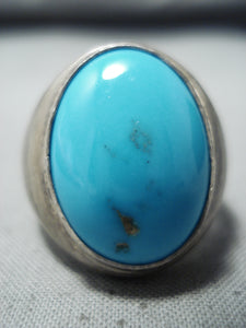 Remarkable Vintage Native American Navajo Blue Gem Sterling Silver Ring-Nativo Arts