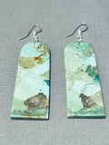 Native American Sensational Santo Domingo Turquoise Huge Slab Pendant Earrings-Nativo Arts