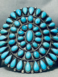 One Of The Best Ever Vintage Native American Navajo Turquoise Cluster Sterling Silver Bracelet-Nativo Arts
