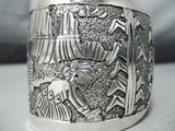 Picturesque Navajo Sterling Silver Storyteller Bracelet Native American-Nativo Arts
