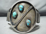 Huge Vintage Native American Navajo Turquoise Sterling Silver Bracelet-Nativo Arts
