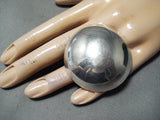 Gigantic Navajo Native American Sterling Silver Dome Ring-Nativo Arts