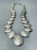 One Of The Most Unique Vintage Native American Navajo Sterling Silver Bead Necklace-Nativo Arts