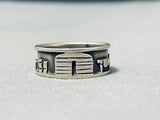Awesome Vintage Native American Navajo Sterling Silver Storyteller Band Ring-Nativo Arts