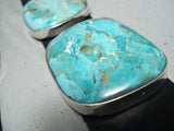 Huge 629 Gram Turquoise Slab Rare Native American Navajo Sterling Silver Concho Belt-Nativo Arts