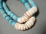 One Of The Best Vintage Native American Navajo Turquoise Chunk Jacla Necklace- 360 Grams!-Nativo Arts
