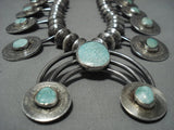 508 Gram Vintage Native American Jewelry Navajo Turquoise Sterling Silver Squash Blossom Necklace Old-Nativo Arts