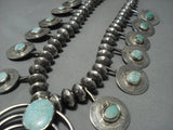 508 Gram Vintage Native American Jewelry Navajo Turquoise Sterling Silver Squash Blossom Necklace Old-Nativo Arts