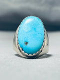 Outstanding Vintage Native American Navajo Kingman Turquoise Sterling Silver Ring-Nativo Arts