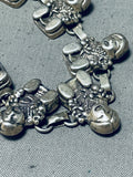 Extremely Detailed Vintage Native American Navajo Storyteller Sterling Silver Link Bracelet-Nativo Arts