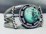 Coiled Cuff Vintage Native American Navajo Green Turquoise Sterling Silver Bracelet-Nativo Arts