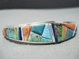 Intricate Vintage Native American Navajo Royston Turquoise Sterling Silver Bracelet-Nativo Arts