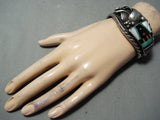 Important Vintage Native American Navajo Daniel Benally Turquoise Sterling Silver Bracelet Old-Nativo Arts