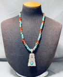 Important Double Sided Vintage Native American Navajo Turquoise Silver Necklace-Nativo Arts