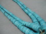 Museum Quality Vintage Navajo Heishi Native American Turquoise Necklace Old-Nativo Arts
