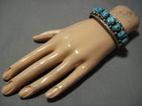 Vintage Marie Thompson Turquoise Sterling Silver Native American Bracelet Old-Nativo Arts