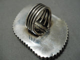 One Of The Biggest Vintage Native American Navajo Sterling Silver Royston Turquoise Ring-Nativo Arts