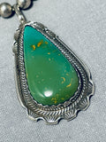 Extremely Rare Vintage Native American Navajo Damale Turquoise Sterling Silver Necklace-Nativo Arts
