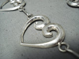 Sweet Navajo Sterling Silver Swirling Heart Necklace Native American-Nativo Arts