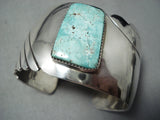 Vivid Rare Carico Lake Turquoise Vintage Native American Navajo Sterling Silver Bracelet-Nativo Arts
