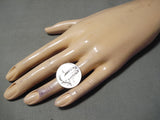 Marvelous Navajo Sterling Silver Coin Ring Native American-Nativo Arts