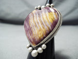 Lyla Cadman Native American Navajo Purple Spiny Oyster Shell Sterling Silver Heart Ring-Nativo Arts