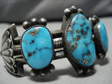 Famous Mystery Artist Vintage Native American Navajo Turquoise Sterling Silver Bracelet Old-Nativo Arts