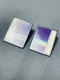 Stunning Vintage Native American Navajo Sugulite Sterling Silver Earrings-Nativo Arts