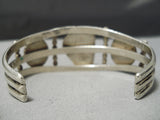 Statement Vintage Native American Navajo Carico Lake Turquoise Sterling Silver Bracelet Old-Nativo Arts