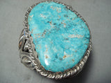 One Of The Biggest Craziest Vintage Native American Navajo Turquoise Sterling Silver Bracelet-Nativo Arts