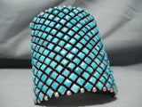 One Of The Most Intricate Native American Navajo Turquoise Sterling Silver Bracelet-Nativo Arts