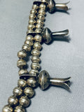Authentic Vintage Native American Navajo Sterling Silver Squahs Blossom Necklace-Nativo Arts