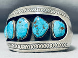 Important Vintage Native American Hopi Red Mountain Turquoise Sterling Silver Bracelet-Nativo Arts