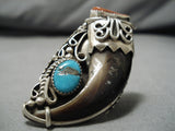 Superior Vintage Navajo John Tso Turquoise Sterling Silver Native American Ring-Nativo Arts