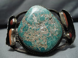 Very Rare Earlier Cerrillos Turquoise Vintage Native American Navajo Sterling Silver Bracelet-Nativo Arts