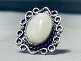 Wonderful Vintage Native American Navajo Mother Of Pearl Sterling Silver Ring-Nativo Arts