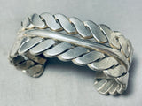 Craziest Rope Vintage Native American Navajo Heavy Handmade Sterling Silver Bracelet-Nativo Arts