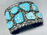 Gene Yvonne Mahoot Vintage Native American Zuni Turquoise Sterling Silver Bracelet Heavy-Nativo Arts