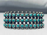 Very Early Vintage Native American Zuni Cerrillos Turquoise Sterling Silver Bracelet-Nativo Arts