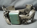 Detailed Gecko Native American Navajo Royston Turquoise Sterling Silver Bracelet-Nativo Arts