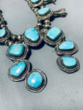Rare Robins Egg Turquoise Vintage Native American Navajo Sterling Silve Squash Blossom Necklace-Nativo Arts
