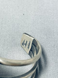 Magnificent Native American Navajo Pilot Mountain Turquoise Sterling Silver Bracelet Signed-Nativo Arts