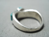 Incredible Vintage Native American Navajo Kingman Turquoise Sterling Silver Ring-Nativo Arts