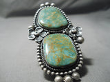Biggest Best Native American Navajo Royston Turquoise Sterling Silver Slab Turquoise Ring-Nativo Arts